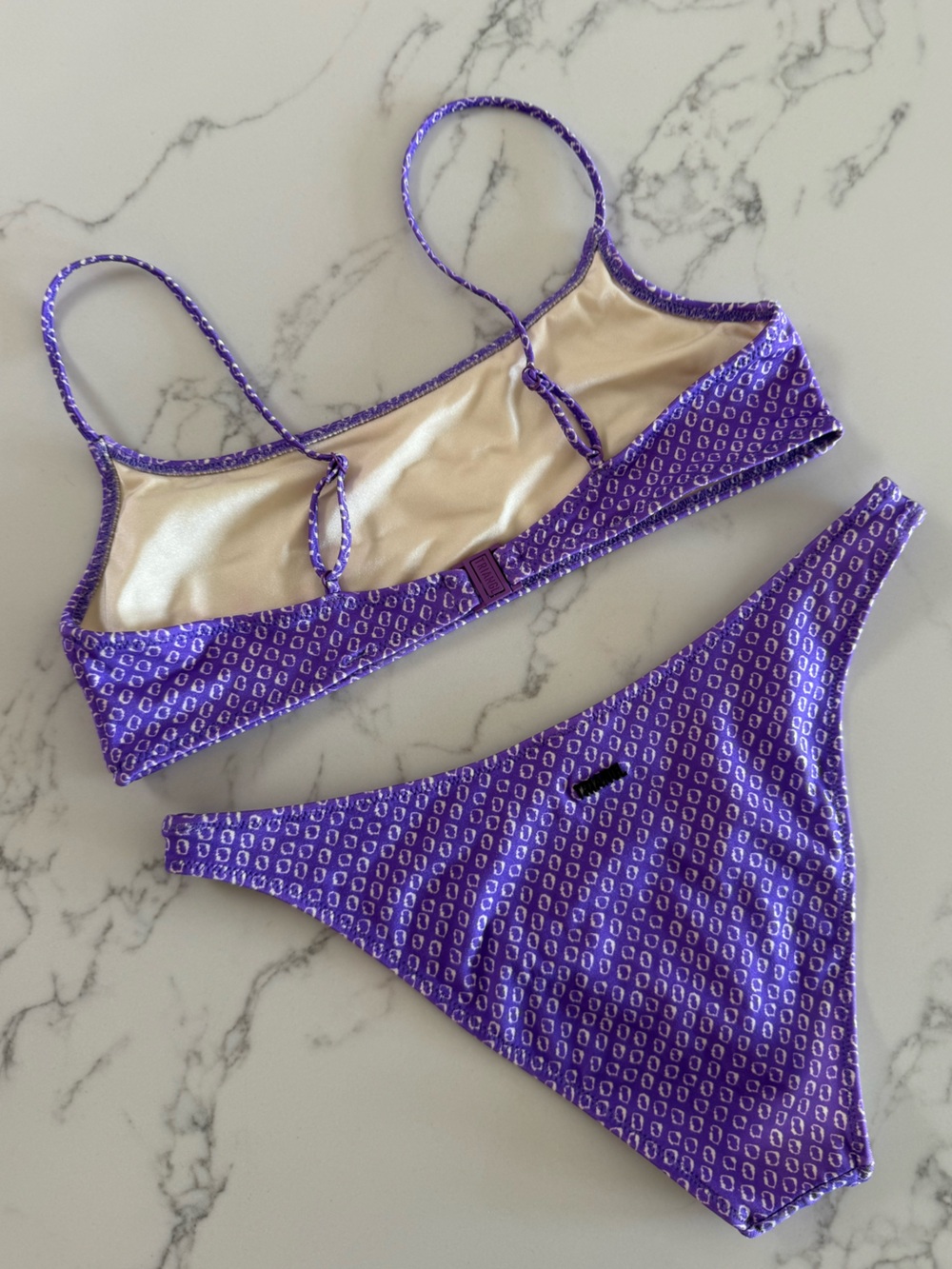 Triangl Swimwear Mica Scoop Crop Bikini SET - Haze Purple - Size Large - Picture 3 of 9